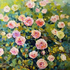 Tranh sơn dầu vẽ hoa hồng "Tình yêu"