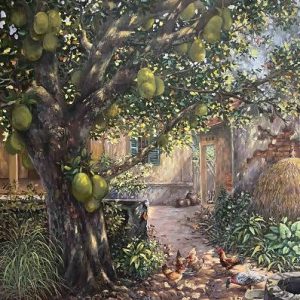 Tranh sơn dầu quê hương "Ký ức bình yên"