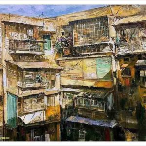 Tranh Hà Nội phố cổ "Nắng về"