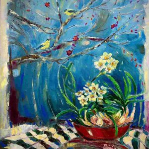 Tranh sơn dầu nghệ thuật "Xuân sẽ qua"