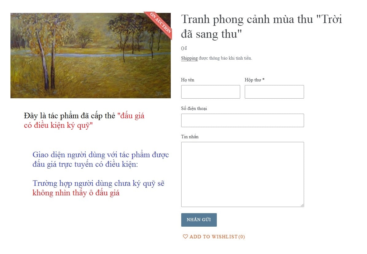 Tác phẩm đang thử nghiệm áp dụng hình thức đấu giá có điều kiện ký quỹ