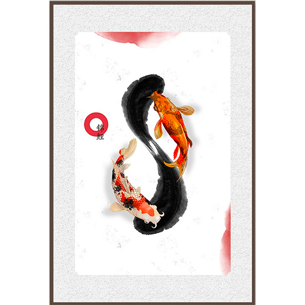 Tranh cá Koi bơi xuôi và ngược chiều đều thể hiện nhiều ý nghĩa (Nguồn: BeeCost)