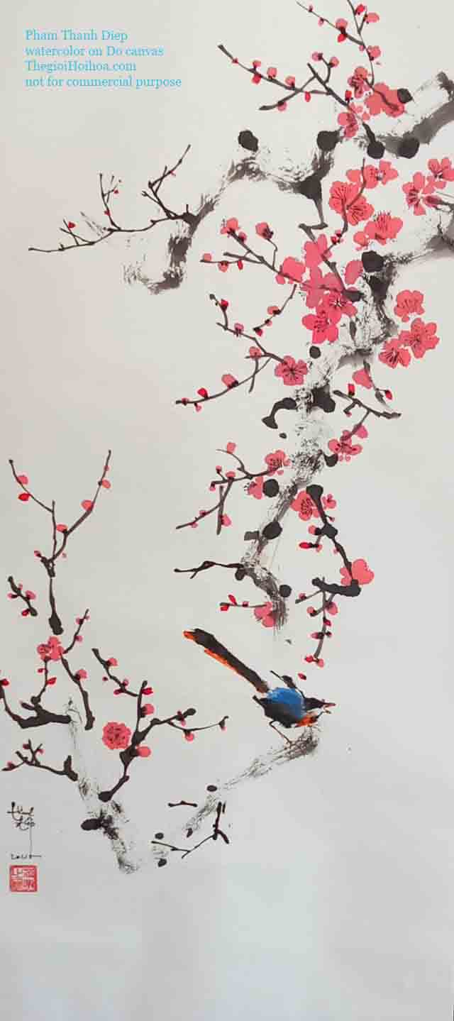 tranh giấy Dó, Mùa Xuân, Phạm Thanh Điệp, Thế giới Hội họa