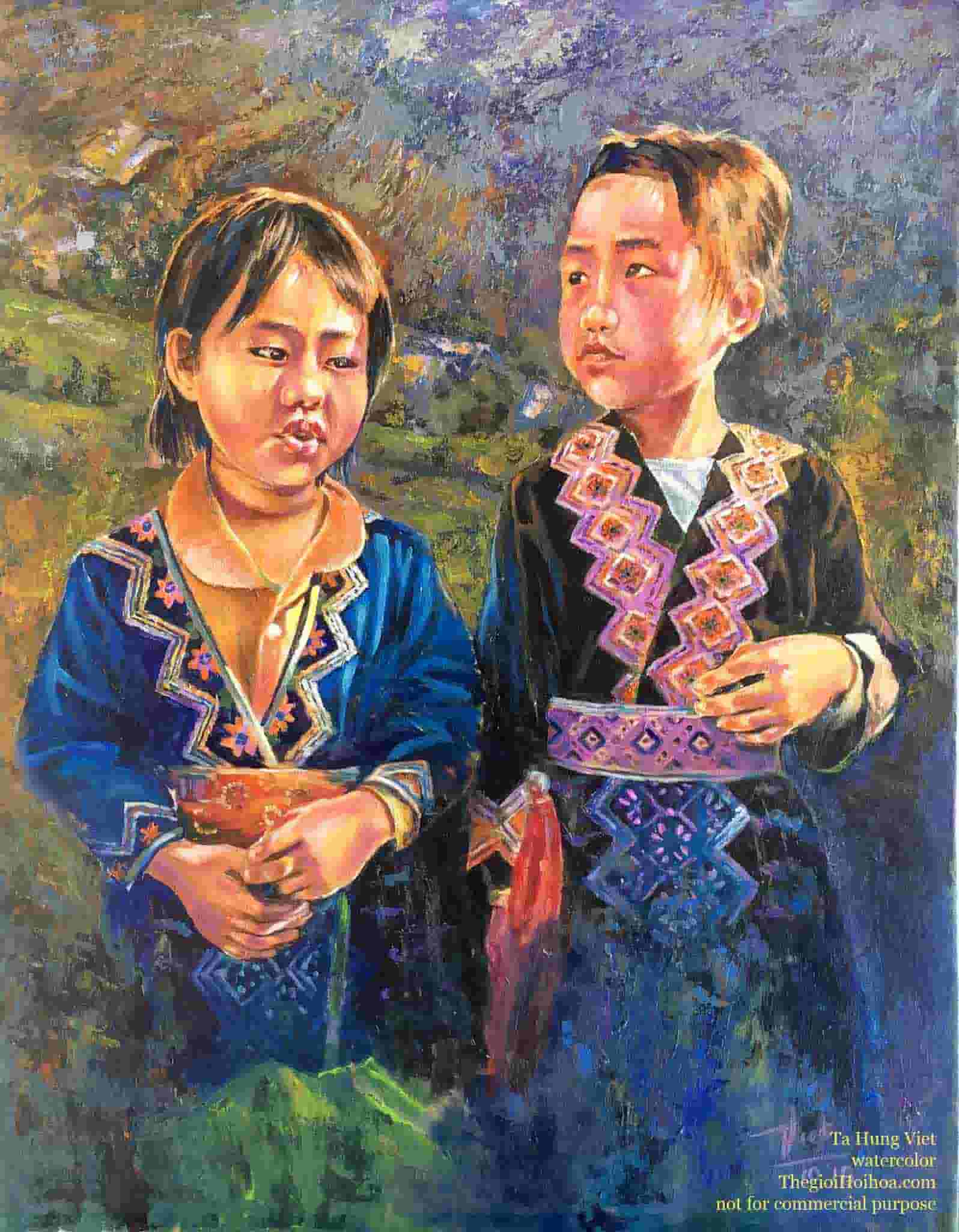 Tranh chân dung màu kích thước 42x59cm (A2)