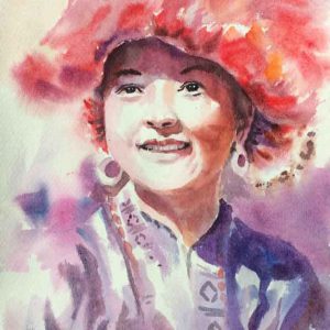 Tranh chân dung màu kích thước 21x30cm (A4)