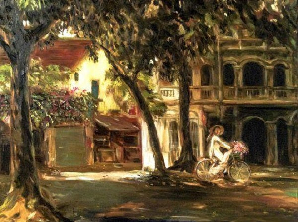 Tranh phong cảnh mùa thu “Thu đi” của họa sĩ Trần Kim Ánh