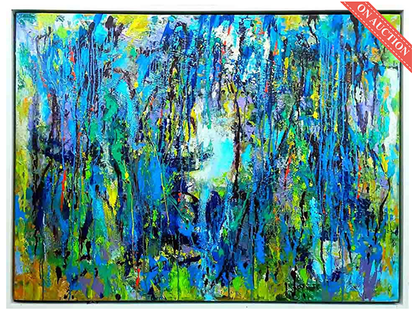 Tranh sơn dầu trừu tượng “Thu” của họa sĩ Nguyễn Quang Tuấn