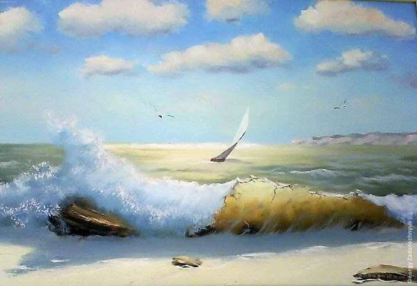 Tranh vẽ phong cảnh biển đẹp