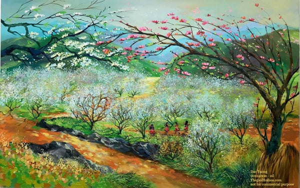 Tranh mùa Xuân đẹp - “Mùa hoa mận Nà Ka”