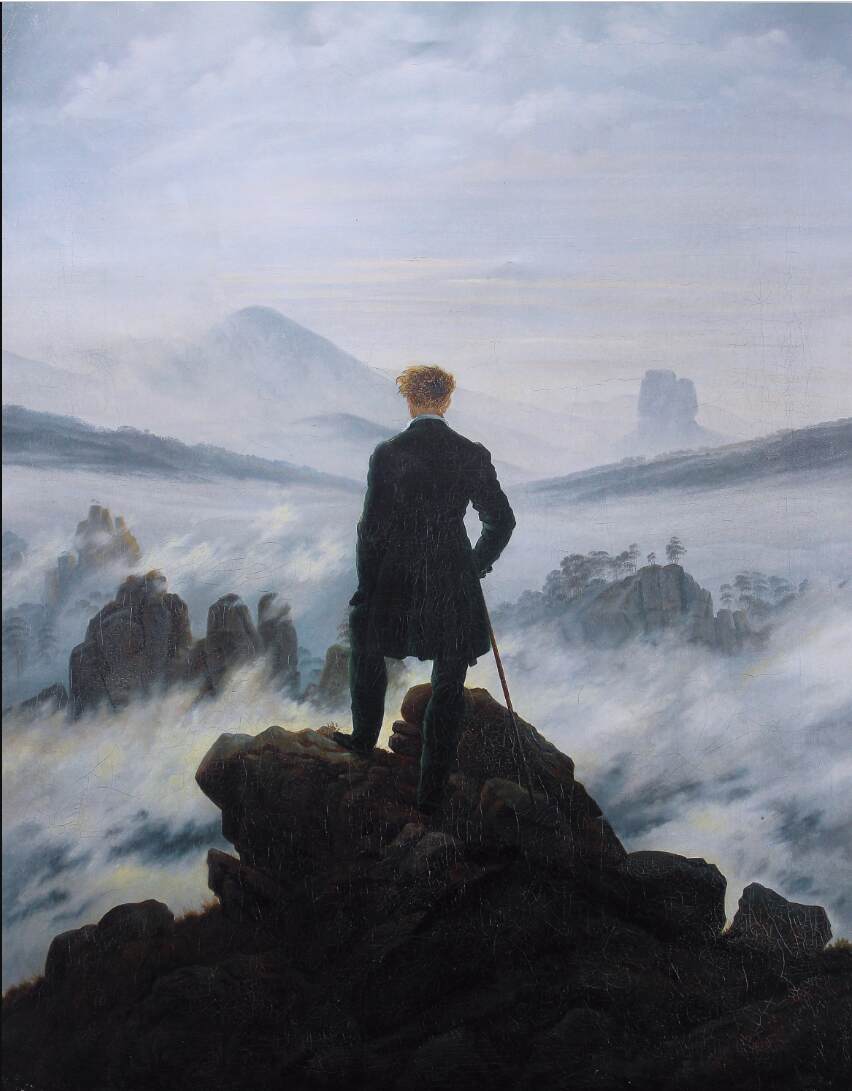 Tranh phong cảnh "Wanderer above the Sea of Fog" của hoạ sĩ Caspar David Friedrich