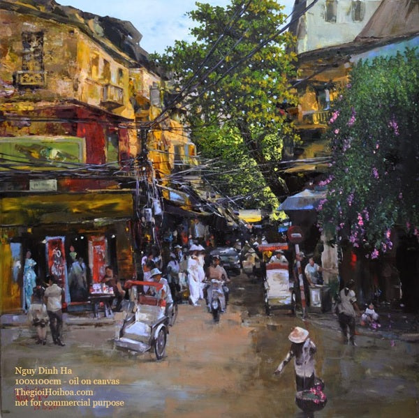 Tranh khung cảnh đường phố - “Nét thân quen” của họa sĩ Ngụy Đình Hà