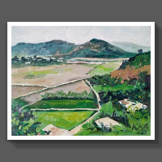 Tranh sơn dầu vẽ phong cảnh cao nguyên "Cư Kuin 1"