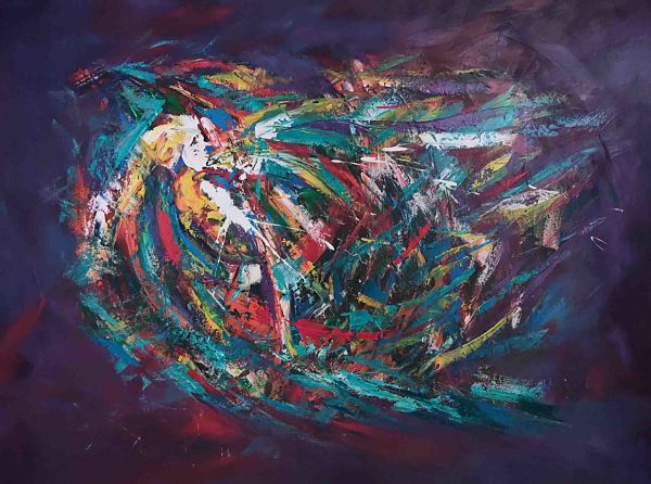Tranh sơn dầu trừu tượng "Bay tự do" của họa sĩ Ngô Mạnh
