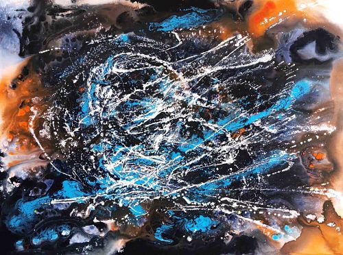 Tranh sơn dầu trừu tượng "Vô cực" của họa sĩ Ngô Mạnh