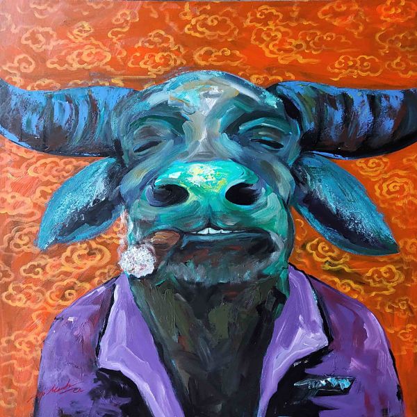 Tranh sơn dầu trừu tượng "Ngẫm" của họa sĩ Ngô Mạnh