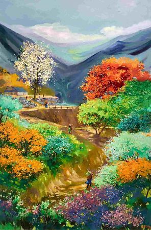 Tác phẩm đầu tiên chào sàn - "Sắc màu cuộc sống" - họa sĩ Nguyễn Đắc Tưởng