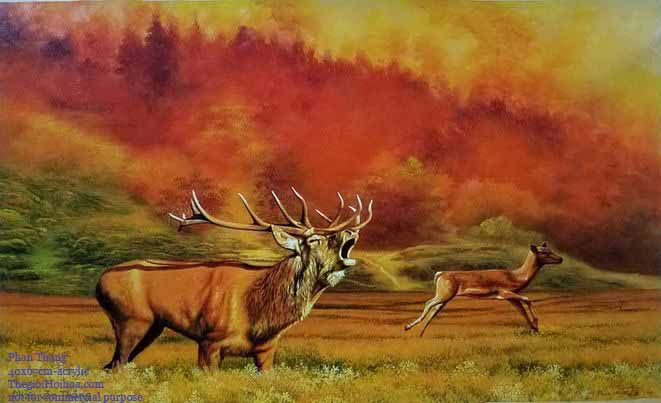 Tranh sơn dầu phong cảnh thiên nhiên "Tiếng gọi nơi hoang dã 2" của họa sĩ Phan Thắng