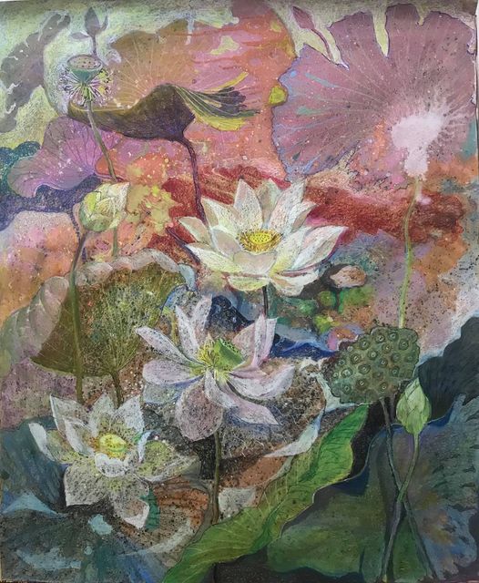 Tranh sơn dầu quê hương của họa sĩ Trần Thị Thanh Hòa - TP "Sen mùa hạ"