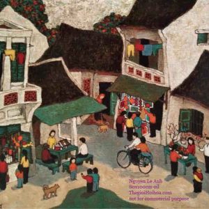 Tranh sơn dầu phố cổ "Dưới nắng xuân 5"