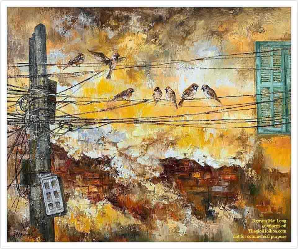 Tranh sơn dầu "Màu thời gian" của họa sĩ Nguyễn Mai Long