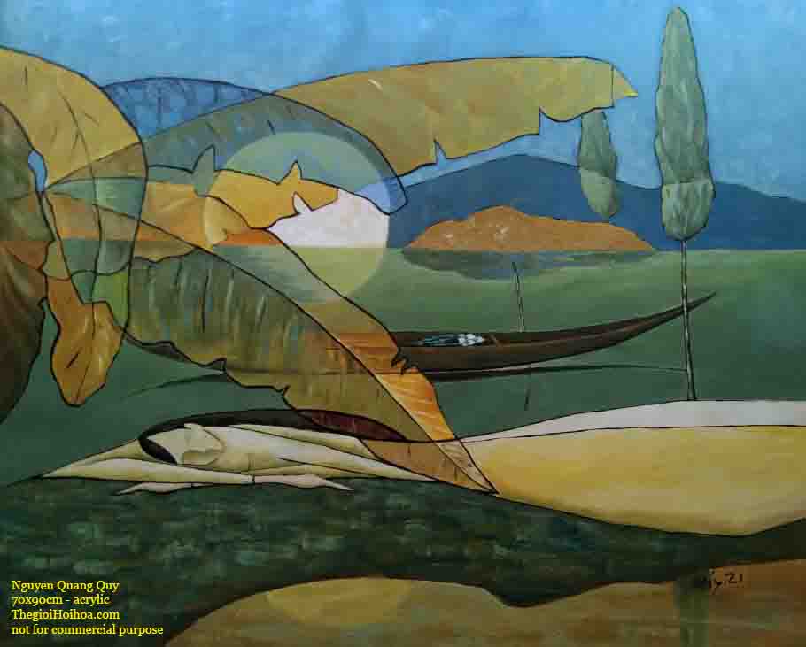 Tranh sơn dầu "Giấc mộng", họa sĩ Nguyễn Quang Quý