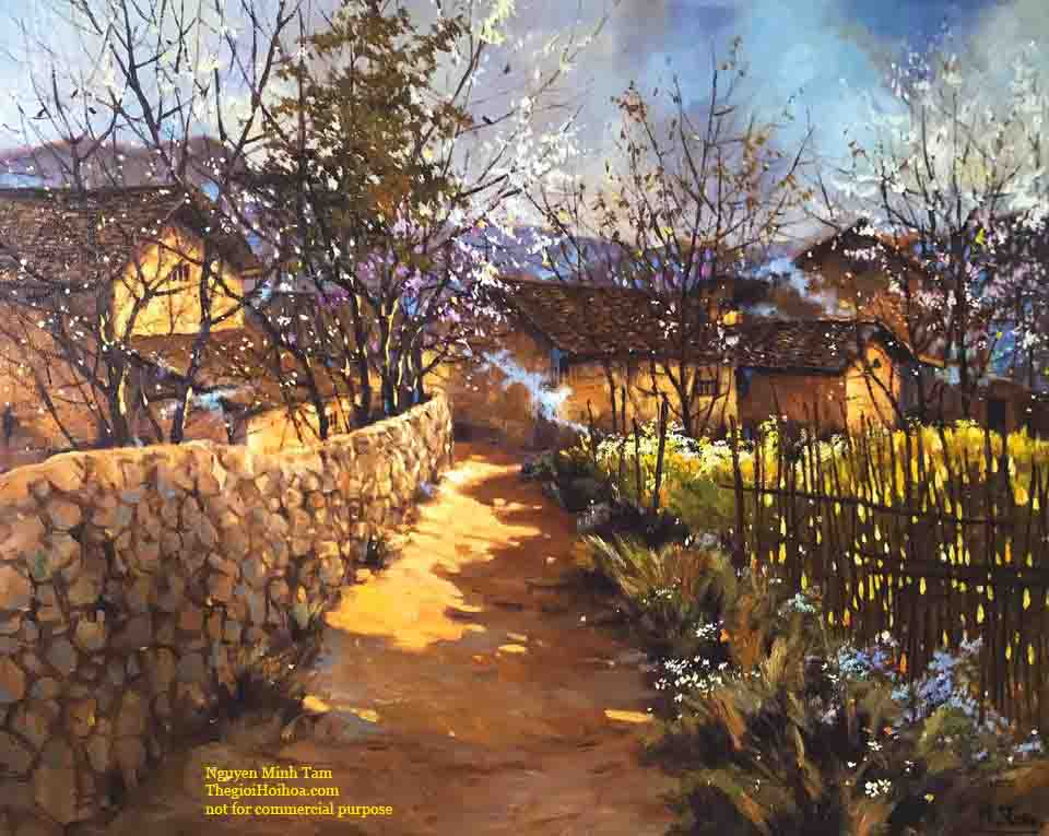 Tranh phong cảnh quê hương đẹp nhất - “Xuân vùng cao” của họa sĩ Nguyễn Minh Tâm