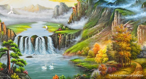 Cần chú ý đến hướng nước chảy khi chọn tranh sơn thủy treo phòng khách