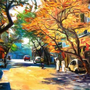 Tranh sơn dầu phố cổ "Sunny Hà Nội"