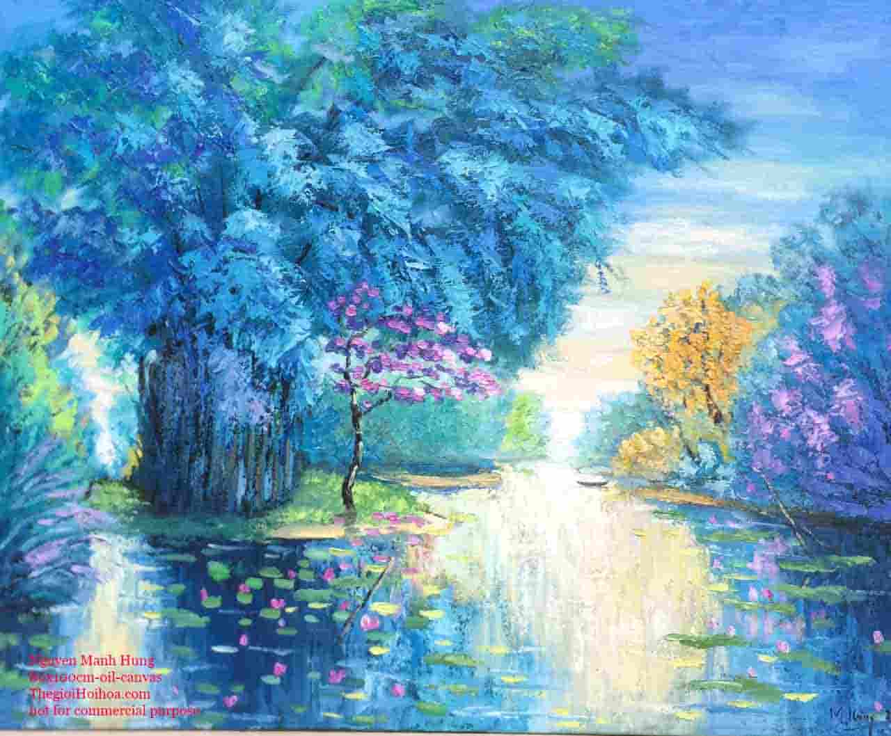 tranh sơn dầu Tre Làng, Nguyễn Mạnh Hùng