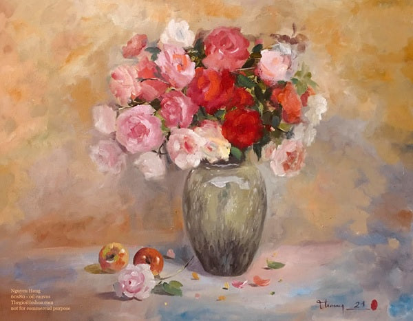 Tranh tĩnh vật chất liệu sơn dầu “Ngọt ngào” của họa sĩ Nguyễn Hằng