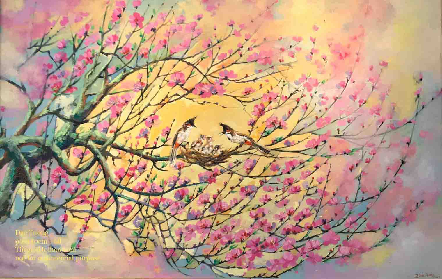 tranh sơn dầu xuân sum vầy, họa sỹ Đắc Tưởng, Thế giới Hội họa