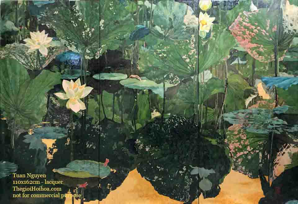 Tranh sơn mài Soi bóng 2, Nguyễn Tuấn, Thế giới Hội họa