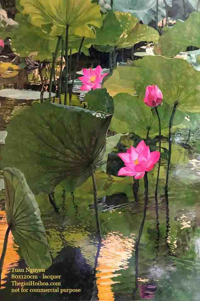 Tranh sơn mài Soi bóng, Nguyễn Tuấn, Thế giới Hội họa