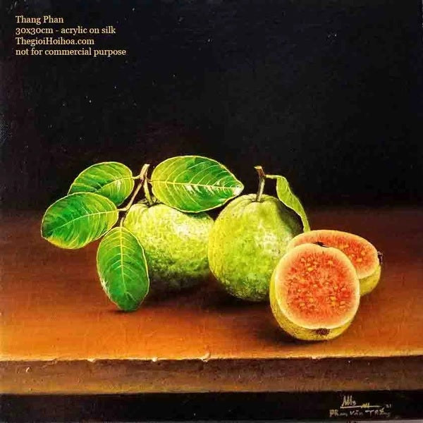 Bức tranh tĩnh vật “Những quả ổi” của họa sĩ Phan Thắng