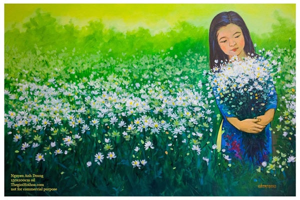 Tranh trang trí nội thất đẹp - “Tuổi xanh” của họa sĩ Nguyễn Anh Dũng