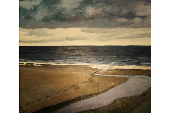 tranh vẽ biển "Cơn giông biển", họa sĩ Phạm Luận