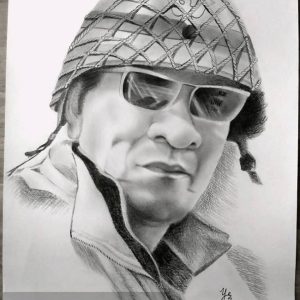 Tranh ký họa bán truyền thần chì than A3