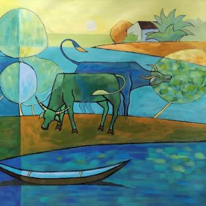 Tranh sơn dầu "Nét quê"