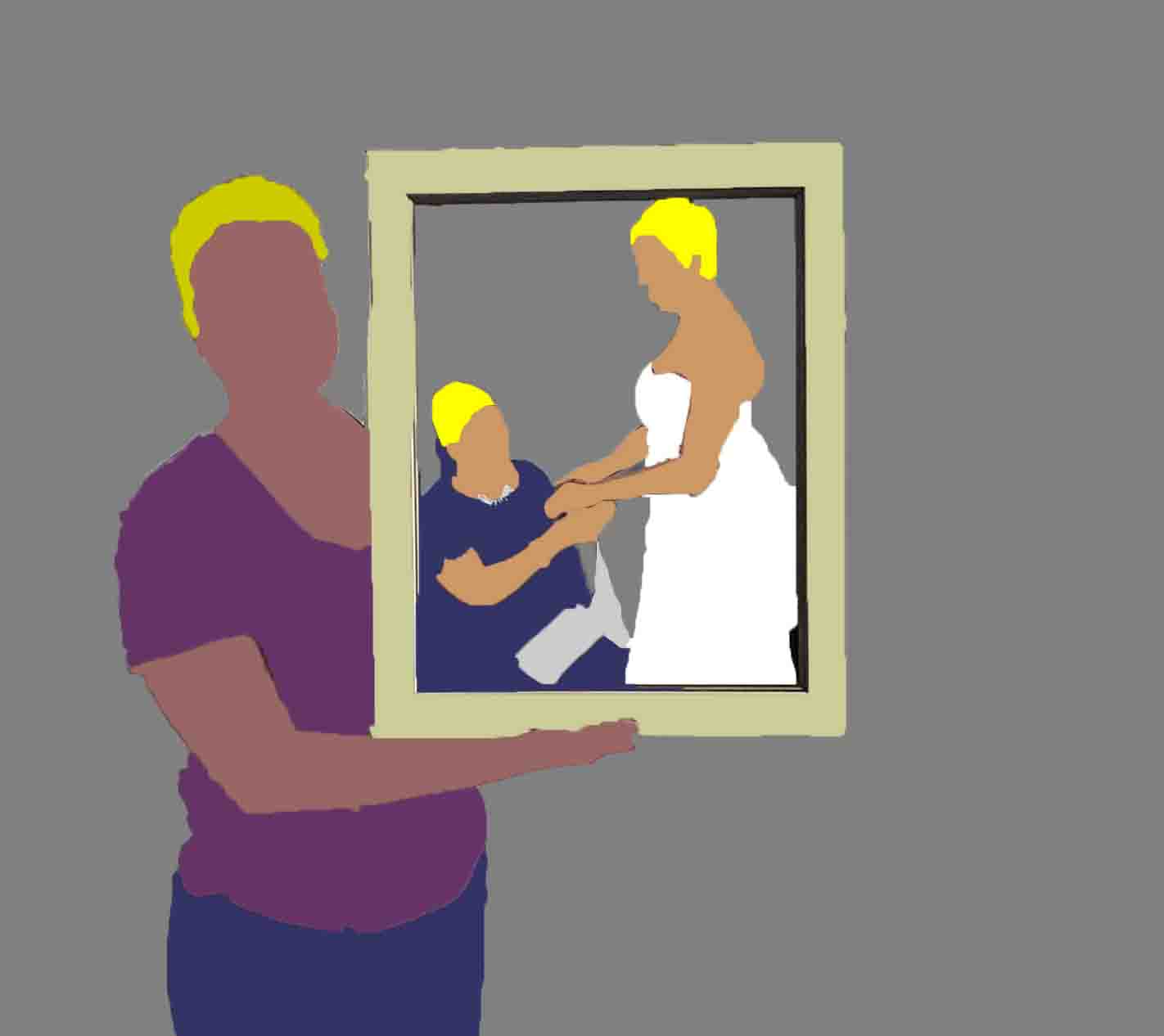 kích thước tranh chân dung 16" x 20" hay 41cm x 51cm vẽ 2 người, thế giới hội họa