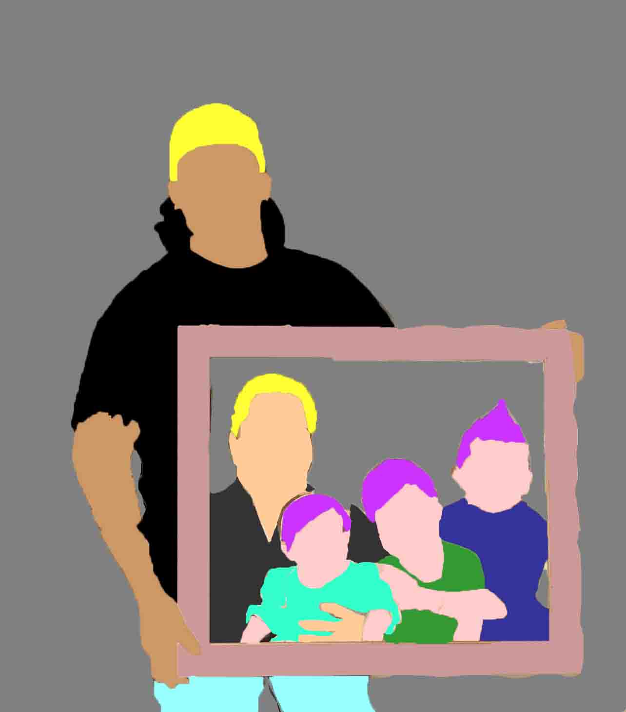 kích thước tranh chân dung 20" x 24" hay 51cm x 61cm cho 3 đến 4 người, thế giới hội họa