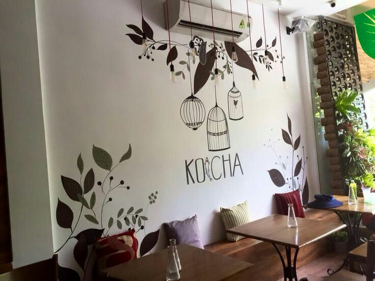 Vẽ tranh tường theo mẫu vẽ duy nhất theo yêu cầu của quán, chuỗi quán