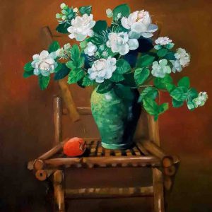 Tranh tĩnh vật hoa "Hương nhài trắng"