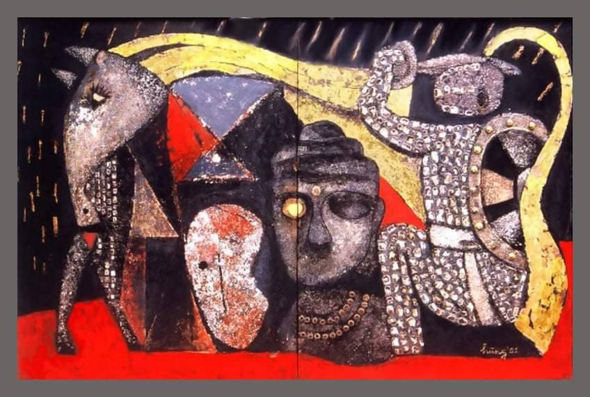 Tranh sơn mài trừu tượng "Dĩ vãng"