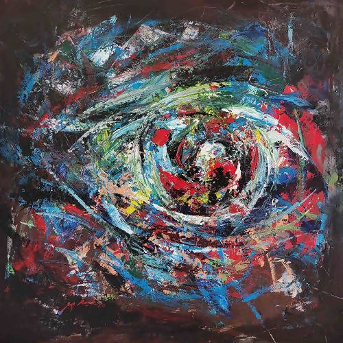 Tranh trừu tượng "Con mắt nhìn sự cám dỗ"