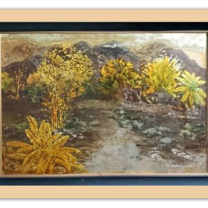 Tranh sơn mài "Phong cảnh miền núi"